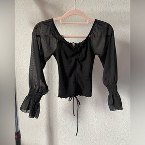 CHOCOLATE smocked top